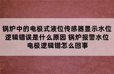 锅炉中的电极式液位传感器显示水位逻辑错误是什么原因 锅炉报警水位电极逻辑错怎么回事